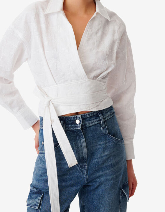 ZAZOU CROSSOVER TOP WITH CLASSIC COLLAR
